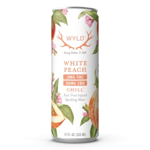 Low-Dose White Peach CBD:THC Sparkling Water | Chill